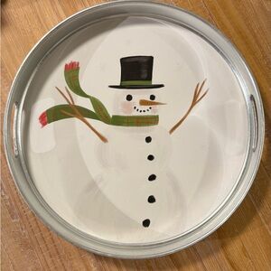 Threshold Snowman Tray with Green Scarf and Black Hat